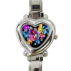 Abstract Patterns Lines Colors Flowers Floral Butterfly Heart Italian Charm Watch