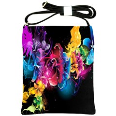 Abstract Patterns Lines Colors Flowers Floral Butterfly Shoulder Sling Bags by Mariart