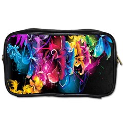 Abstract Patterns Lines Colors Flowers Floral Butterfly Toiletries Bags by Mariart