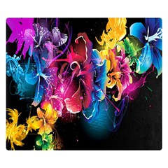 Abstract Patterns Lines Colors Flowers Floral Butterfly Double Sided Flano Blanket (small)  by Mariart