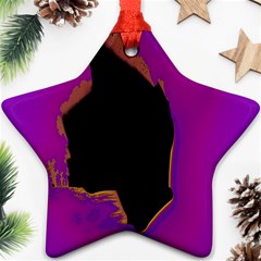 Buffalo Fractal Black Purple Space Ornament (star)