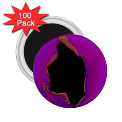 Buffalo Fractal Black Purple Space 2 25  Magnets (100 Pack) 