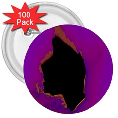 Buffalo Fractal Black Purple Space 3  Buttons (100 Pack)  by Mariart