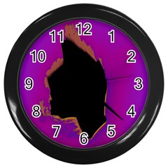 Buffalo Fractal Black Purple Space Wall Clocks (black)