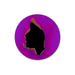 Buffalo Fractal Black Purple Space Magnet 3  (round) by Mariart