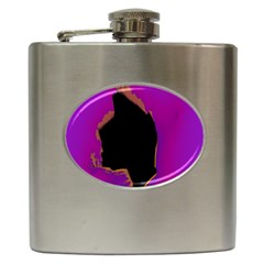 Buffalo Fractal Black Purple Space Hip Flask (6 Oz) by Mariart