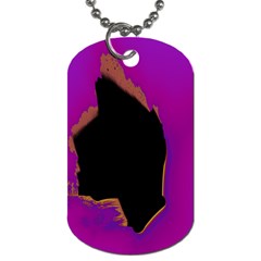 Buffalo Fractal Black Purple Space Dog Tag (two Sides) by Mariart