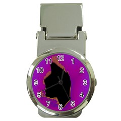 Buffalo Fractal Black Purple Space Money Clip Watches by Mariart