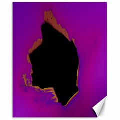 Buffalo Fractal Black Purple Space Canvas 16  X 20   by Mariart