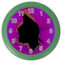 Buffalo Fractal Black Purple Space Color Wall Clocks by Mariart