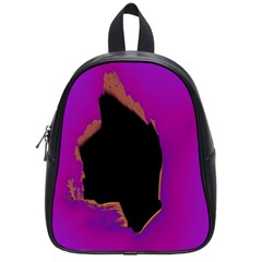 Buffalo Fractal Black Purple Space School Bags (small)  by Mariart