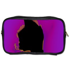 Buffalo Fractal Black Purple Space Toiletries Bags by Mariart