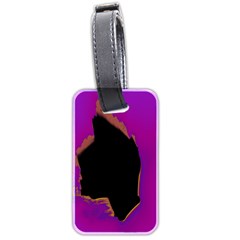 Buffalo Fractal Black Purple Space Luggage Tags (two Sides) by Mariart