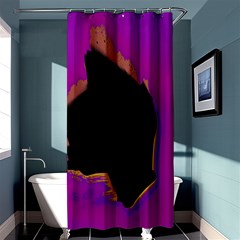 Buffalo Fractal Black Purple Space Shower Curtain 36  X 72  (stall)  by Mariart