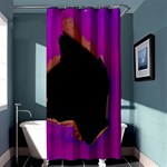 Buffalo Fractal Black Purple Space Shower Curtain 36  x 72  (Stall)  Curtain(36 X72 ) - 33.26 x66.24  Curtain(36 X72 )