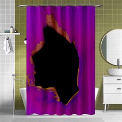 Buffalo Fractal Black Purple Space Shower Curtain 48  X 72  (small)  by Mariart