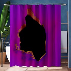 Buffalo Fractal Black Purple Space Shower Curtain 60  X 72  (medium)  by Mariart