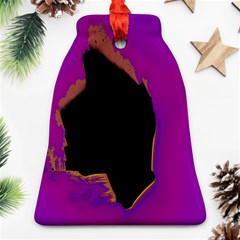 Buffalo Fractal Black Purple Space Ornament (bell) by Mariart