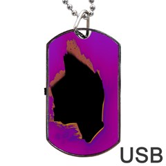 Buffalo Fractal Black Purple Space Dog Tag Usb Flash (two Sides)