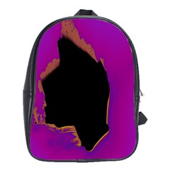 Buffalo Fractal Black Purple Space School Bags (xl)  by Mariart