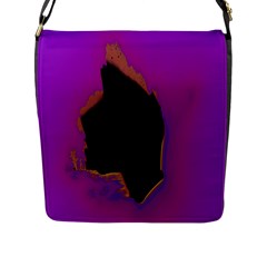 Buffalo Fractal Black Purple Space Flap Messenger Bag (l)  by Mariart