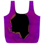 Buffalo Fractal Black Purple Space Full Print Recycle Bags (L)  Front