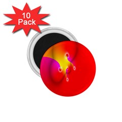 Complex Orange Red Pink Hole Yellow 1 75  Magnets (10 Pack) 