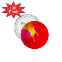 Complex Orange Red Pink Hole Yellow 1 75  Buttons (100 Pack) 