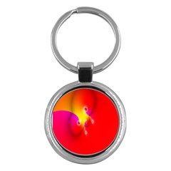 Complex Orange Red Pink Hole Yellow Key Chains (round)  by Mariart