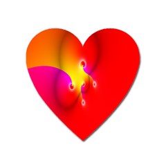 Complex Orange Red Pink Hole Yellow Heart Magnet