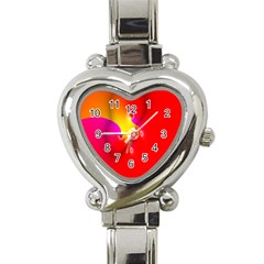 Complex Orange Red Pink Hole Yellow Heart Italian Charm Watch by Mariart