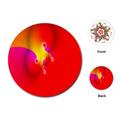 Complex Orange Red Pink Hole Yellow Playing Cards (round)  by Mariart