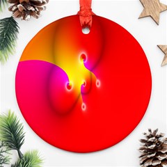 Complex Orange Red Pink Hole Yellow Round Ornament (two Sides) by Mariart