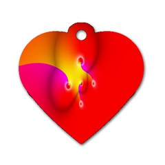 Complex Orange Red Pink Hole Yellow Dog Tag Heart (two Sides) by Mariart