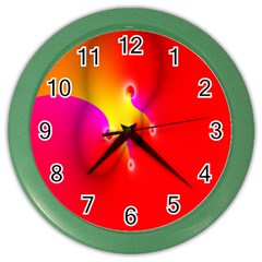 Complex Orange Red Pink Hole Yellow Color Wall Clocks by Mariart