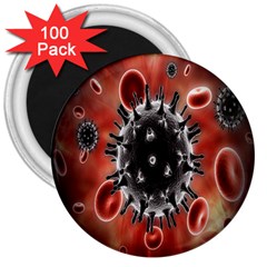 Cancel Cells Broken Bacteria Virus Bold 3  Magnets (100 Pack) by Mariart