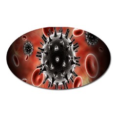 Cancel Cells Broken Bacteria Virus Bold Oval Magnet by Mariart