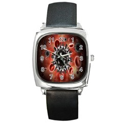 Cancel Cells Broken Bacteria Virus Bold Square Metal Watch by Mariart