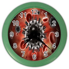 Cancel Cells Broken Bacteria Virus Bold Color Wall Clocks by Mariart