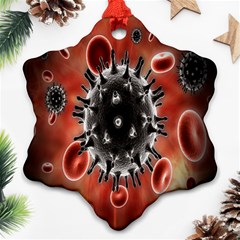 Cancel Cells Broken Bacteria Virus Bold Ornament (snowflake) by Mariart