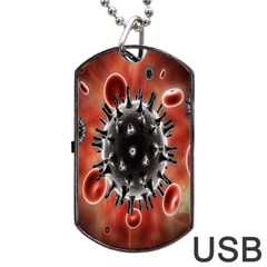 Cancel Cells Broken Bacteria Virus Bold Dog Tag Usb Flash (one Side) by Mariart