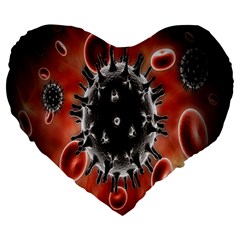 Cancel Cells Broken Bacteria Virus Bold Large 19  Premium Heart Shape Cushions by Mariart