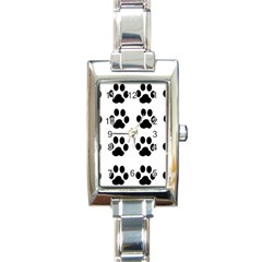 Claw Black Foot Chat Paw Animals Rectangle Italian Charm Watch by Mariart