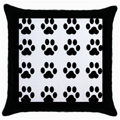 Claw Black Foot Chat Paw Animals Throw Pillow Case (black) by Mariart