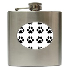 Claw Black Foot Chat Paw Animals Hip Flask (6 Oz) by Mariart