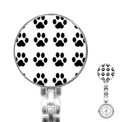 Claw Black Foot Chat Paw Animals Stainless Steel Nurses Watch by Mariart