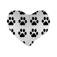 Claw Black Foot Chat Paw Animals Standard 16  Premium Flano Heart Shape Cushions by Mariart