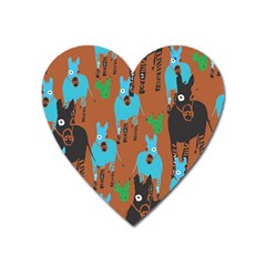 Zebra Horse Animals Heart Magnet by Mariart