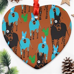 Zebra Horse Animals Heart Ornament (two Sides) by Mariart