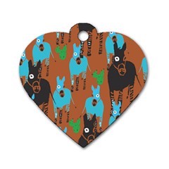 Zebra Horse Animals Dog Tag Heart (one Side) by Mariart